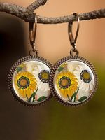 Tijd Steen Bloemen oorbellen - thumbnail