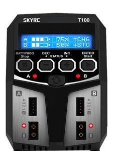 SKYRC T100 Modelbouwoplader 5.0 A Lood, LiFePO, LiHV, Li-ion, Li-poly, NiCd, NiMH Tijd-uitschakeling, Grafische weergave