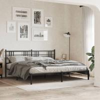 Bedframe met hoofdbord metaal zwart 200x200 cm