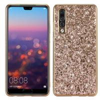 Glitter poeder schokbestendig TPU Case voor Huawei P30 (goud)