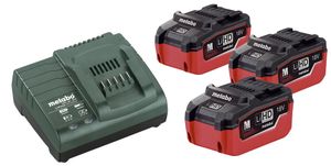 Metabo Accessoires Basis-set: Accu-packs + lader Basisset 18 V: 3 x LiHD 5.5 Ah, lader AS - 685074000