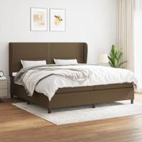 Boxspring met matras stof donkerbruin 200x200 cm