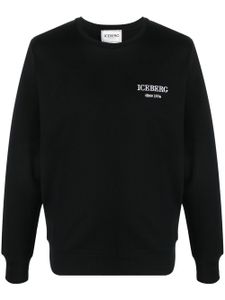 Iceberg logo-embroidered cotton sweatshirt - Noir