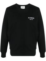 Iceberg logo-embroidered cotton sweatshirt - Noir - thumbnail