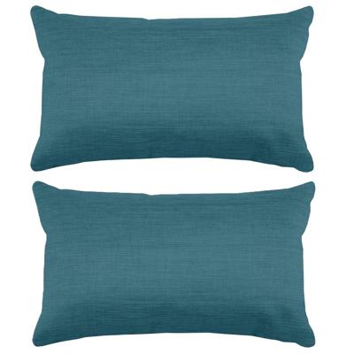 Stof Textile sierkussen Bea - 2x - petrol blauw - 30 x 50 cm - bank kussens - polyester