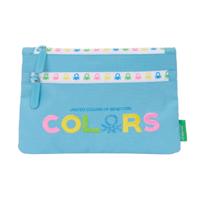Schoolpennenzak Benetton Spring Hemelsblauw 23 x 16 x 3 cm