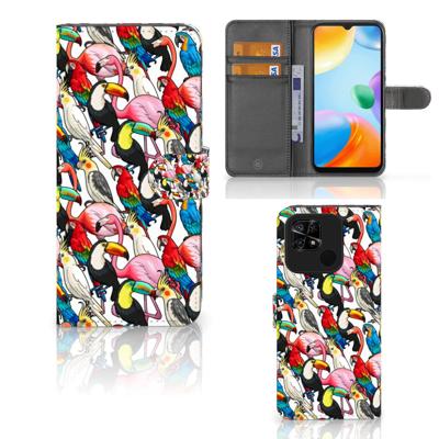 Xiaomi Redmi 10C | Telefoonhoesje | Met pasjeshouder | Birds