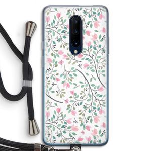 Sierlijke bloemen: OnePlus 7 Pro Transparant Hoesje met koord