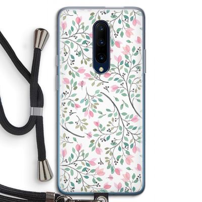 Sierlijke bloemen: OnePlus 7 Pro Transparant Hoesje met koord