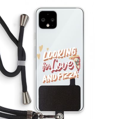 Pizza is the answer: Pixel 4 Transparant Hoesje met koord