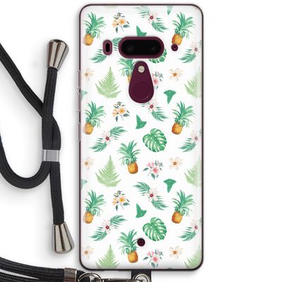 Ananas bladeren: HTC U12+ Transparant Hoesje met koord