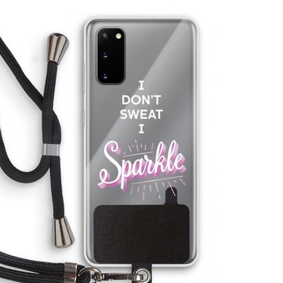 Sparkle quote: Samsung Galaxy S20 Transparant Hoesje met koord