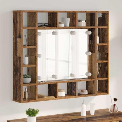 Spiegelkast met plank Oud hout 91 x 15 x 76.5 cm Bewerkt hout