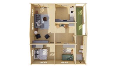 Blokhut - Tuinhuis Fuerteventura | 70 mm | onbehandeld