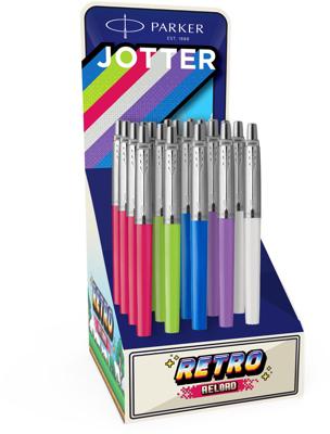 Parker Jotter Originals balpen 90&apos;s, medium, geassorteerde kleuren, display van 20 stuks