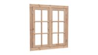 Douglas dubbel uitzetraam met dubbel glas 112x120,5cm