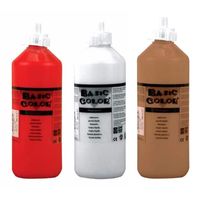 Voordeel set van 3x kleuren plakkatverf waterbasis van 3x 500 ml