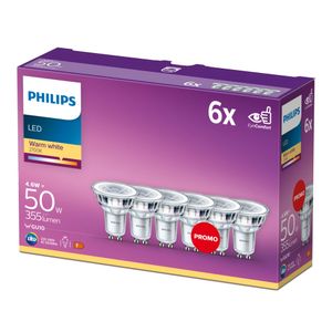 Philips 6x LED lamp Classic - GU10/4,6W