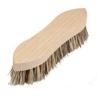 Schrobborstel van hout met fiber/palmvezel - spitse neus - bruin - schoonmaak borstels