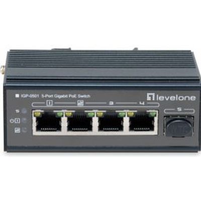 LevelOne IGP-0501 netwerk-switch Gigabit Ethernet (10/100/1000) Power over Ethernet (PoE) Zwart