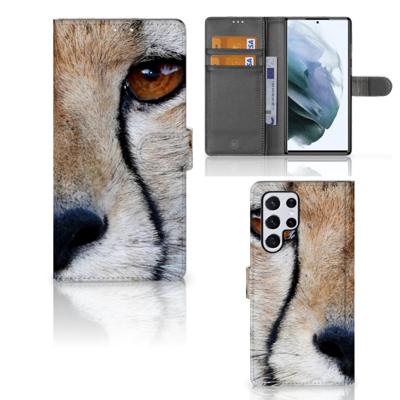 Samsung Galaxy S22 Ultra | Telefoonhoesje | Met pasjeshouder | Cheetah