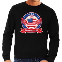 Zwarte USA drinking team sweater heren - thumbnail