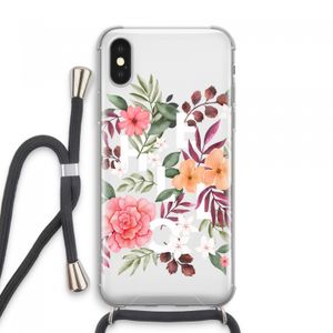 Hello in flowers: iPhone XS Max Transparant Hoesje met koord
