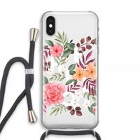 Hello in flowers: iPhone XS Max Transparant Hoesje met koord