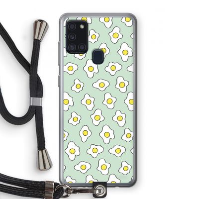 Spiegeleitjes: Samsung Galaxy A21s Transparant Hoesje met koord