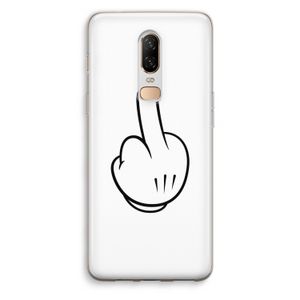 Middle finger white: OnePlus 6 Transparant Hoesje