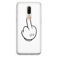 Middle finger white: OnePlus 6 Transparant Hoesje