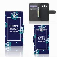 Samsung Galaxy A3 2015 Portemonnee Hoesje Flowers Blue DTMP - thumbnail