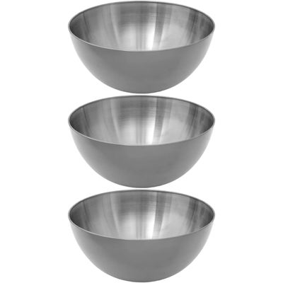 Set van 3x stuks - Slakom/serveer schaaltjes - rvs metaal - D24 cm