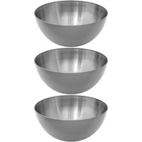 Set van 3x stuks - Slakom/serveer schaaltjes - rvs metaal - D24 cm