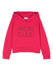 Moncler Enfant embossed-logo cotton hoodie - Rose