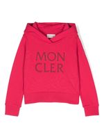 Moncler Enfant embossed-logo cotton hoodie - Rose - thumbnail