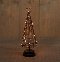 Batterijverlichting boom 3D zwart / koperdraad 45 LED classic 36 cm met timer - Annas collection
