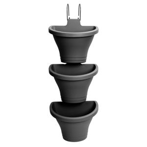 Elho pot corsica vertical forest D24cm - Antraciet set/3