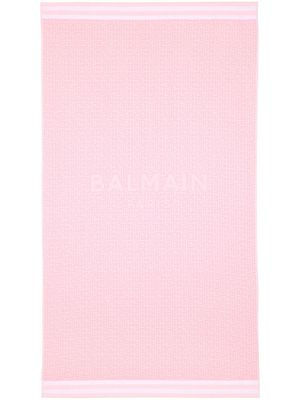 Balmain serviette à motif monogrammé en jacquard - Rose