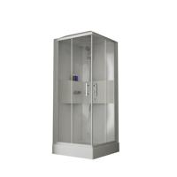 Nemo Spring Lilou Hamam douchecabine - 90x90cm - Hydro + stoom - omkeerbaar - met inbouwkraan - 2 schuifdeuren - veiligheidsglas wit/helder CLLA90T1N-1AA