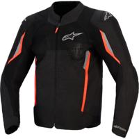 ALPINESTARS AST V3 Air Jacket, Doorwaai motorjas heren, Zwart-Donker Grijs-Rood Fluo