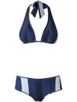 Amir Slama panelled bikini set - Bleu - thumbnail