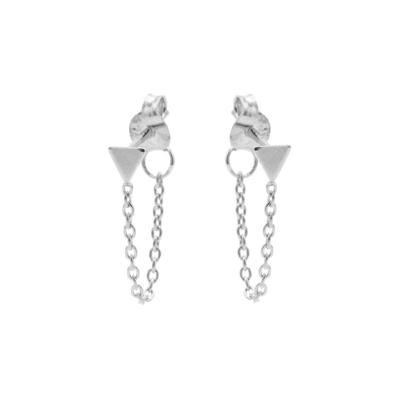 Karma Oorbellen Chain Triangle Zilver
