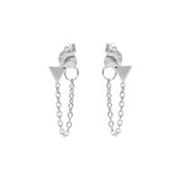 Karma Oorbellen Chain Triangle Zilver