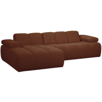 WOOOD Mojo chaise longue bank links bouclé Roestbruin Melange