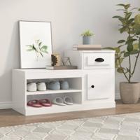 Schoenenkast 100x42x60 cm bewerkt hout hoogglans wit Schoenenkast 100x42x60 cm bewerkt hout hoogglans wit