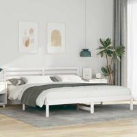 Bedframe met hoofdeinde Wit 180 x 200 cm Massief grenenhout