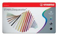 STABILOaquacolor kleurpotlood, metalen doos van 36 stuks in geassorteerde kleuren - thumbnail
