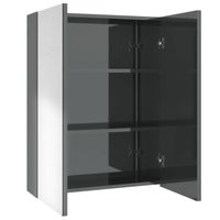 vidaXL Badkamerkast met spiegel 60x15x75 cm MDF glanzend grijs