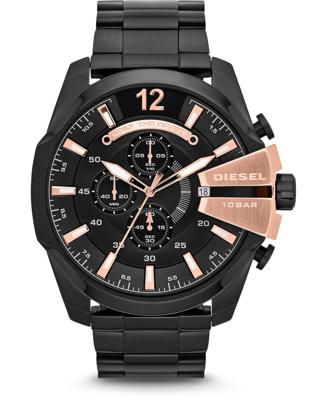 Diesel Chief chronograaf zwarte wijzerplaat roestvrij stalen Herenhorloge DZ4309